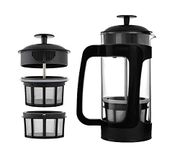 ESPRO - P3 French Press - Double Micro-Filtered Coffee and Tea Maker, Grit-Free and Bitterness-Free Brews, Durable Stainless Steel Frame, Ideal for Loose Tea and Coffee Grounds - (Black, 32 Oz)