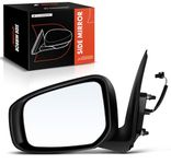 A-Premium Driver Side Power Door Mirror - Compatible with Mitsubishi Mirage 2014-2015/2017-2022, Mirage G4 2017-2022 - Non-Heated Manual Folding Black Outside Rear View Mirror - Replace# 7632B279