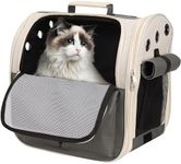 BELLE VOUS Pet Carrier Backpack - Breathable Rucksack with Front Opening for Cat or Small-Medium Dog/Puppy - Mesh Carrier for Walking, Hiking & Travel