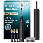 Philips Sonicare DiamondClean 9900 Prestige Electric Toothbrush, with SenseIQ Technology and App, 5 Brushing Modes, 3 Intensity Levels, Charging Travel Case, Black, Model HX9992/43