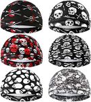 6 Pcs Men Cooling Skull Cap Helmet Liner Sweat Wicking Beanie Head Wrap Bicycle Cycling Running Hat, As the Picture Shows, One Size