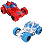 TECHNO TOYS Push and Go Stunt Racing Toy Car for Kids 360 Degree Rotation Big Rubber Tires Friction Powered Stunt Car Truck Vehicle Toy for Kids Toddlers