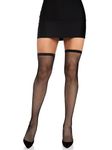 Leg Avenue Women's Fishnet Thigh High Stockings With Elastic Top, Black, One Size