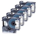 Oozmas Compatible Label Tape Replacement for DYMO D1 45013 S0720530 Compatible with Dymo LabelManager 160 Black on White 1/2 Inch x 23 Feet, 5 Cartridges