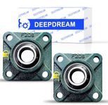 2 PCS of DEEPDREAM UCF205-16 Pillow Block Bearings, 1 inch Bore, Square Flange Mounted, Pillow Block Bearing 1 inch shaft, Self Alignment