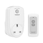 Remote Control Plug Socket UK, TESSAN Wireless Remote Control Sockets with 30m Operating Range, Programmable Remote Plugs Switch Work for Household Appliances, 1 Pack Socket and 1 Remote