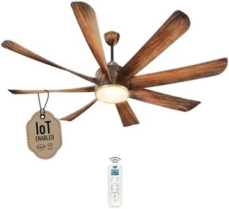 KUHL Platin D8 1500mm Stylish 65% Power Saving BLDC Ceiling Fan With Remote |Down Light|38W|BEE 5 Rated & ISI Marked|Low Noise|Iot -Operate Via Mobile & Alexa | Reverse Mode |Free Installation | Teak