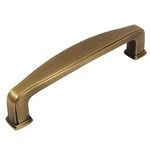 10 Pack - Cosmas 4390BAB Brushed Antique Brass Modern Cabinet Hardware Handle Pull - 3-1/2" Inch (89mm) Hole Centers