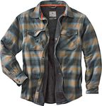 Legendary Whitetails Men's Archer Flannel Thermal Lined Shirt Jacket, Quilted Insulated Plaid Work Outerwear Coat, Sky, XL
