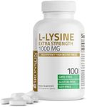 Bronson L-Lysine Extra Strength 1000 MG per Tablet High Potency, Immune Support & Supports Collagen Synthesis, Non-GMO, 100 Vegetarian Tablets