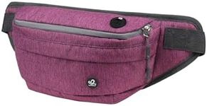 WATERFLY Fanny Pack for Men Women Water Resistant Large Hiking Waist Bag Pack Carrying All Phones for Running Walking Traveling (Purple)