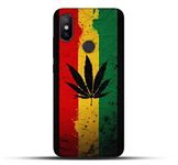 pikkme amazing colorful awesome funky swag dope cool weed grass smoke huf with red yellow green pattern stripe designer printed hard back mobile plastic back cover and case for xiaomi redmi note 6 pro