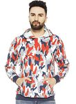Veirdo Men's Cotton Hooded Neck Regular Jacket (W02_CAMORED_XXL_Multicolour_2XL)