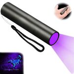 ARKZO UV Torch Light 395 NM LED Rechargeable Ultraviolet Torch, Black Light UV for Fluorescent Detection, Resin Curing and Pet Dog Urine Detection - Woods Lamp Flashlights