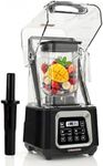 CRANDDI Smart Commercial Blender with Digital Touch Screen and Removable Cover, Quiet Shield 52oz 2200W with 4 Preset Programs of Juice, Smoothies, Frozen Drinks & More, K80TS, Black