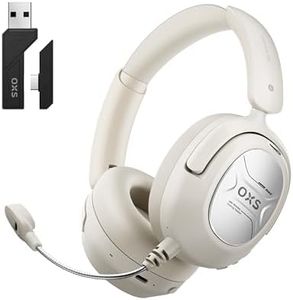 OXS Storm A2 Wireless Gaming Headset, Active Noise Cancellation, Over Ear Headphone with Mic, Bluetooth 5.4 & 2.4GHz Low Latency, Dual EQ Modes, 70H Playtime, for PC, Switch, PS4, PS5, Mobile, White