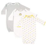 Luvable Friends Unisex Baby Cotton Gowns, Owl, Preemie/Newborn, Owl, Preemie-Newborn