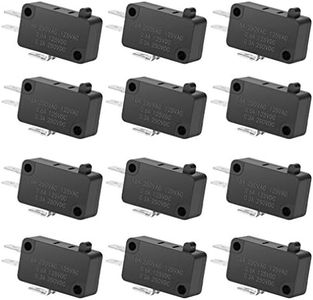 125V/250V 16A SPDT Snap Action Button Micro Limit Switch for Microwave Oven Door Arcade KW3 by MUZHI(12Pack)