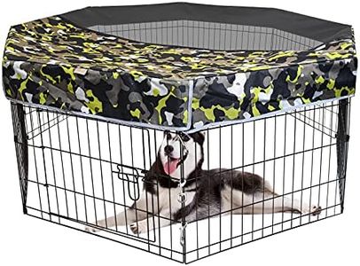 Dog Playpen Mesh Top Cover- Keeps Pet Secure and Prevent Escape, Sun Protection Shade Cover for Fits All 24 Inch Play Pet Pen - Playpen Not Include! (24-Inch with 8 Panel)