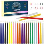 Tobeape 24 Pack Colored Taper Candl