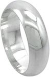 Sterling Silver 7 mm Domed Wedding Band Thumb Ring for Men Size 12