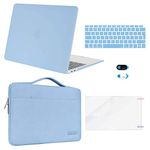 MOSISO Compatible with MacBook Air 13 inch Case 2021 2020 2019 2018 M1 A2337/2179/1932, Hard Shell for MacBook Air M1 Case 13.3 inch &Bag&Keyboard Skin&Webcam Cover&Screen Protector, Airy Blue