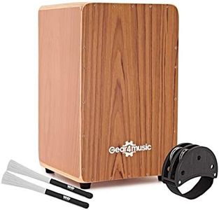Cajon by Gear4music, Teak, with Bag and Accessories