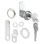 Prime-Line Products U 9943 Drawer & Cabinet Lock, 7/8 in., Diecast, Stainless Steel, 9/16 in. Max. Panel