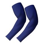 Arm Sleeves UV Protection,Extra Size Compression Sleeves to Cover Large Arms for Women Men Youth Covering Tattoo Basketball Running Cycling Gardening Outdoor(Dark Blue)