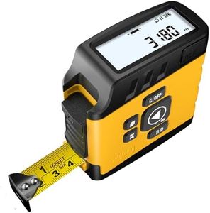 2-in-1 Digital Tape Measure - Ft/Ft+in/in/M/cm/mm 16Ft Tape Measure, Backlit Display USB Rechargeable Tape Measure with Display, 20 Groups Historical Memory ACPOTEL DT20 (Gen-1 Yellow)