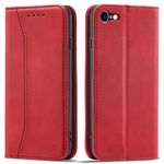 OKZone Compatible with iPhone 6S / iPhone 6 (4.7 Inches) Case, Magnetic Leather Mobile Phone Case for iPhone 6S / iPhone 6, Premium Leather Flip Foldable Card Slots Shockproof Stand Function (Red)