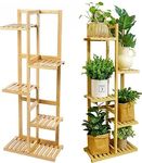 Flower Stand, Bamboo Plant Stand, Plant Shelf, Bookcase, 6-Tier Multifunctional Flower Shelf, Sturdy Frame, Easy Assembly for Outdoor and Indoor Use