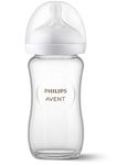 Philips AVENT Glass Natural Baby Bottle with Natural Response Nipple, Clear, 8oz, 1pk, SCY913/01