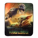 Star Wars Mandalorian Kids Fleece Blanket EXPRESSIONS Throw for Toddlers Teens, All Season Super Soft Comfy Flannel Blanket, Best Gifts for Boys and Girls, 50x60 inches (Official Star Wars Product)