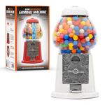 CKB LTD Large Gumball Machine Retro Sweet Dispenser Storage Piggy Bank Money Box Coin Operated Saver H28cm (Large Size 28 x 15.3 x 16.5cm) (White)