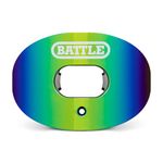 Battle Sports Prism Oxygen Football Mouthguard - Superior Airflow & Better Performance, Maximum Protection & Breathability Football Mouthpiece, Works with Braces - Blue/Green