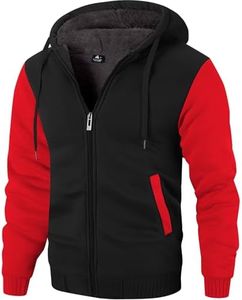 ZITY Men's Zip Up Hoodie Heavyweight Winter Sweatshirt Fleece Sherpa Lined Warm Jacket