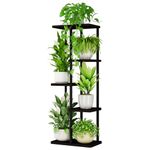 Bamworld Plant Stand Indoor Metal Plant Shelf 5 Tier Black Plant Stands for Multiple Plants Small Plants Pots Corner Flower Stand Pot Holder for Patio Garden Corner Balcony Living Room Narrow