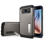 Galaxy S6 Case, Spigen Slim Armor Galaxy S6 Case with Air Cushion Technology and Kickstand for Galaxy S6 2015 - Gunmetal