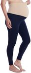 Motherhood Maternity Women's Essential Stretch Full Length Secret Fit Over The Belly Pregnancy Legging, Navy, Small