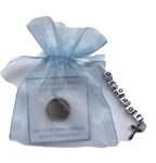 Personalised Lucky Sixpence Christening Gift - Baby Boy or Girl with Charm