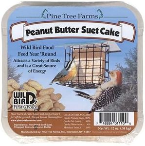 12 Pack Pine Tree Farms Peanut Butter Suet Cakes, 12 oz Each – High Energy Bird Food with Suet & Peanuts – Attracts Woodpeckers, Chickadees, Nuthatches & More – Standard Feeder Size – Made in USA