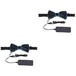 STOBOK LED Bow Tie Light Up Bow Ties Luminous Adjustable Bowties Novelty Bow Tie Party Glowing LED Tie for Party Festival 2pcs