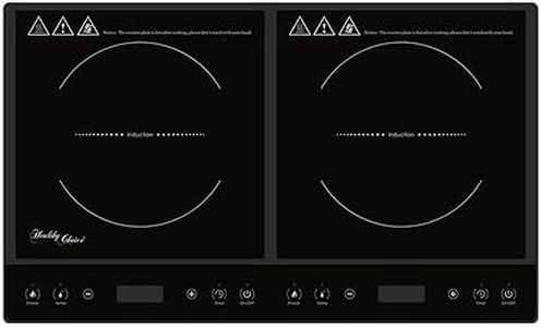 Healthy Choice Double Induction Cooker - 2 Plates, 240°C, 1000-1400W, Separate Controls, Adjustable Power, Temperature Range 60°C-240°C, Fits 12-24cm Pots, Large Digital Display