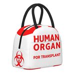 Zhung Ree Funny Nurse Lunch Bag, Human Organ for Transplant Lunch Box Portable Waterproof Reusable and Thermal Work Meal Lunch Tote Funny Cooler Lunch Bag for School Office Outdoor Picnic