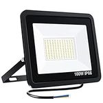 Viugreum 100W Led Floodlight Outdoor 10000LM Safety Light Waterproof IP65 Wall Light Work Lighting, Cold White 6500K Led Flood Light Outside for Garage, Garden, Backyard