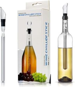 3 in 1 Wine Cooler, Wine Bottle Chiller Stick with Pourer & Aerator, Stainless Steel Wine Cooler Stick Set Wine Chill Rod Easy to Use for Home Cooking Accessories, Bar, Party, BBQ, Wedding