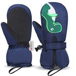7-Mi Kids Mittens Winter, Warm Waterproof Anti-Slip 3M Thinsulate Snow Ski Gloves & Mittens for Childrens Boys Girls 4-6 T