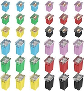 Joinfworld 36 Pcs Jcase Fuse Automotive Tall/Standard and Low Profile Jcase Box Shaped Fuses Assortment Kit (20A, 30A, 40A, 50A, 60A, 80A) for Ford Chevy/GM Nissan and Toyota Pickup Trucks Cars SUVs