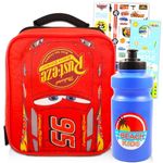 Cars Disney Disney Cars Lunch Box for Boys, Kids - Bundle with Premium Insulated Lightning McQueen Lunch Bag Plus Tattoos, Beach Kids Water Bottle, More | Disney Cars School Supplies